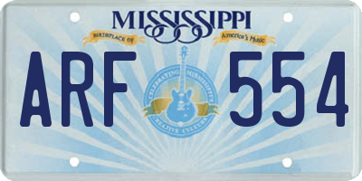 MS license plate ARF554