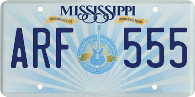 MS license plate ARF555