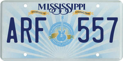 MS license plate ARF557
