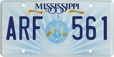 MS license plate ARF561