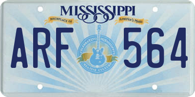 MS license plate ARF564