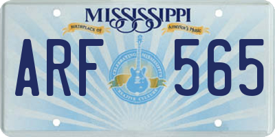 MS license plate ARF565