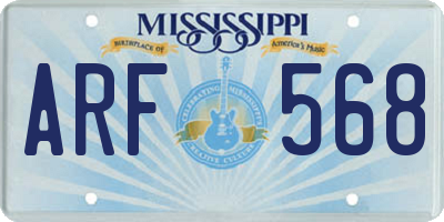 MS license plate ARF568