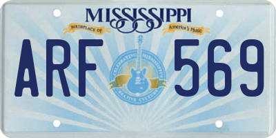 MS license plate ARF569