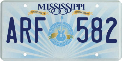 MS license plate ARF582