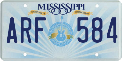 MS license plate ARF584