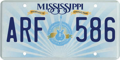 MS license plate ARF586