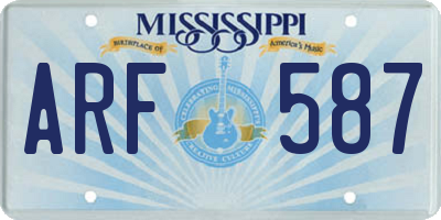 MS license plate ARF587