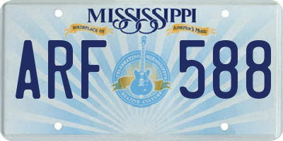 MS license plate ARF588