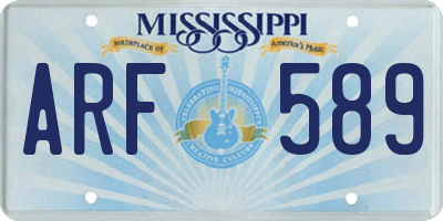 MS license plate ARF589