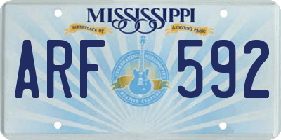 MS license plate ARF592
