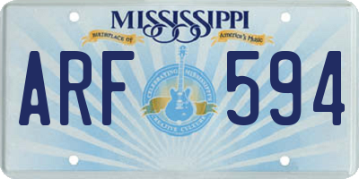 MS license plate ARF594