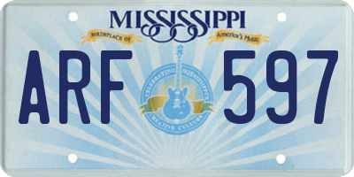 MS license plate ARF597