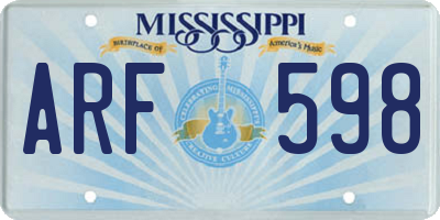 MS license plate ARF598