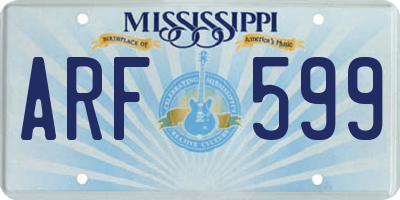 MS license plate ARF599