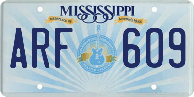 MS license plate ARF609