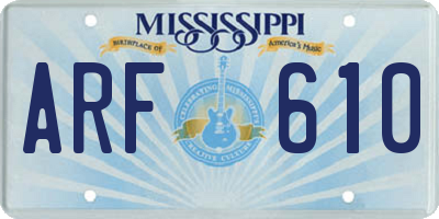 MS license plate ARF610