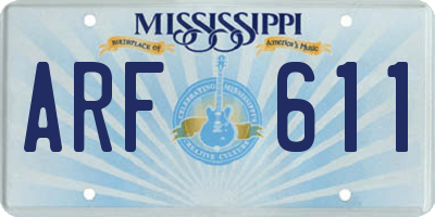 MS license plate ARF611