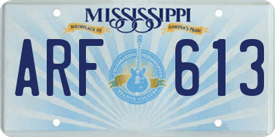 MS license plate ARF613