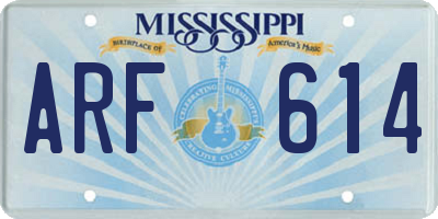 MS license plate ARF614