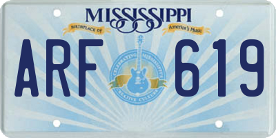 MS license plate ARF619