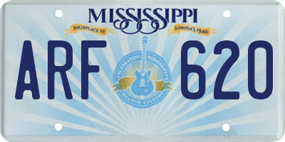MS license plate ARF620