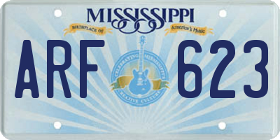 MS license plate ARF623