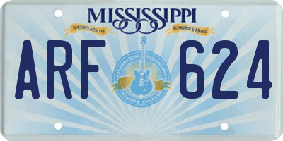 MS license plate ARF624