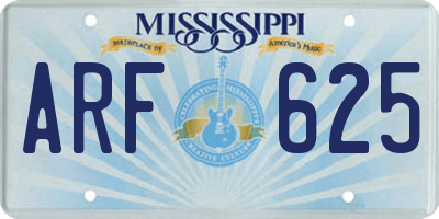 MS license plate ARF625
