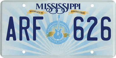 MS license plate ARF626