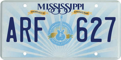 MS license plate ARF627