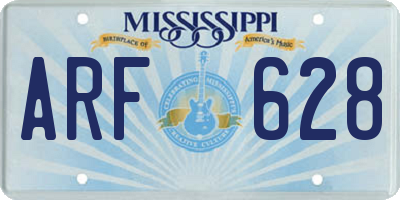 MS license plate ARF628
