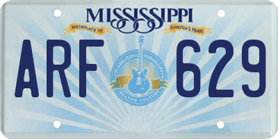 MS license plate ARF629