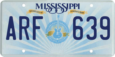 MS license plate ARF639