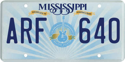 MS license plate ARF640