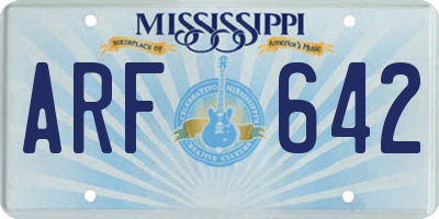 MS license plate ARF642