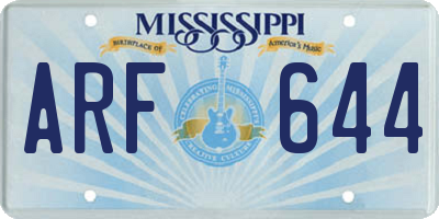 MS license plate ARF644