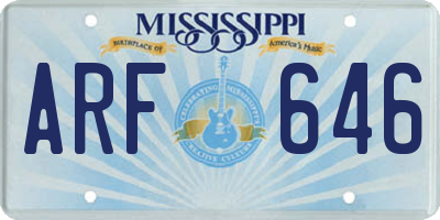 MS license plate ARF646