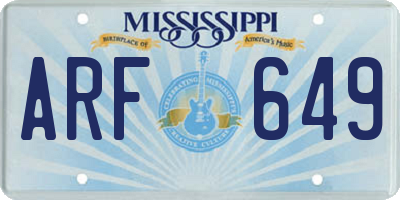MS license plate ARF649