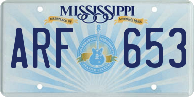 MS license plate ARF653