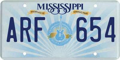 MS license plate ARF654