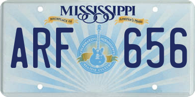 MS license plate ARF656