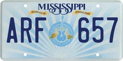 MS license plate ARF657