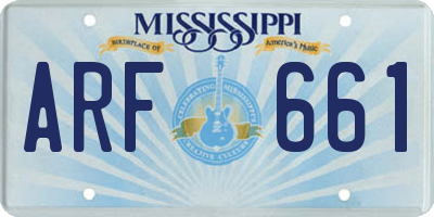 MS license plate ARF661
