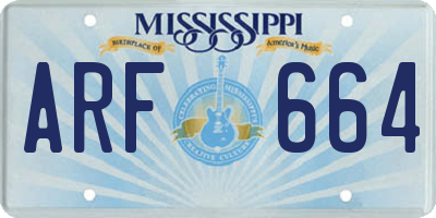 MS license plate ARF664