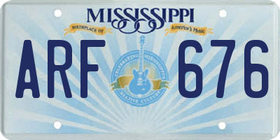 MS license plate ARF676