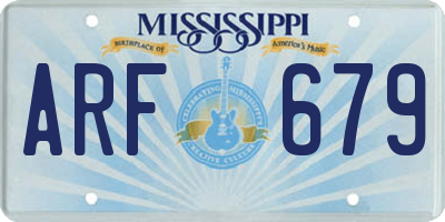 MS license plate ARF679