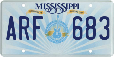 MS license plate ARF683