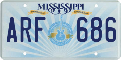 MS license plate ARF686