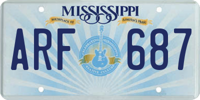 MS license plate ARF687